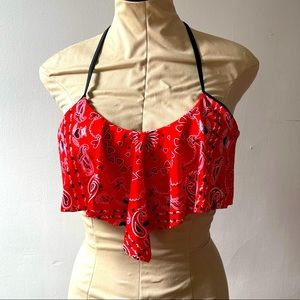 🏖SO CUTE☀️ Bandana Pattern Swim Bikini Top NWOT